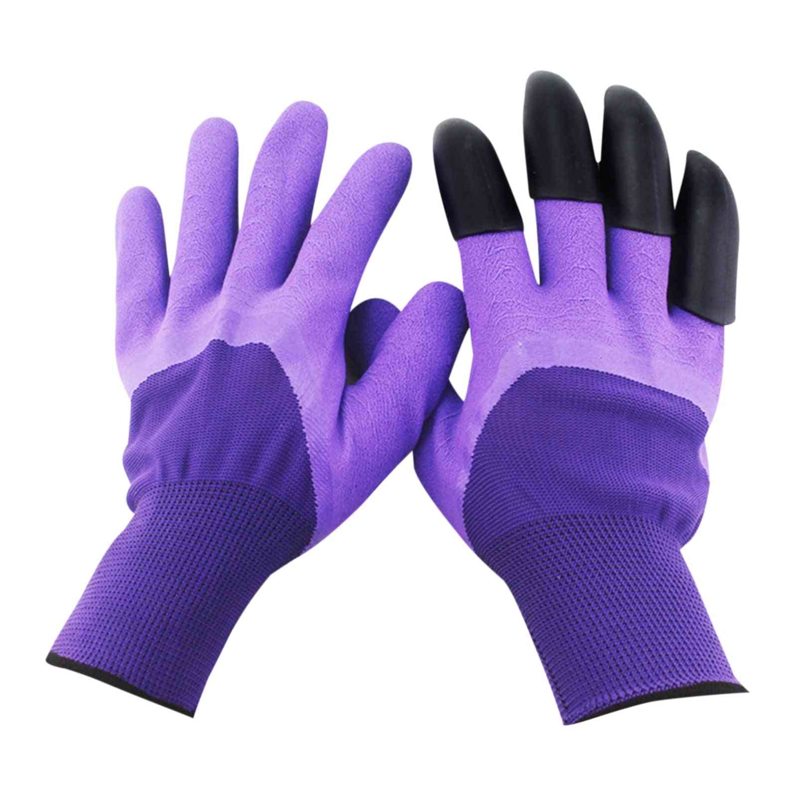 Plastic Garden Rubber Gloves