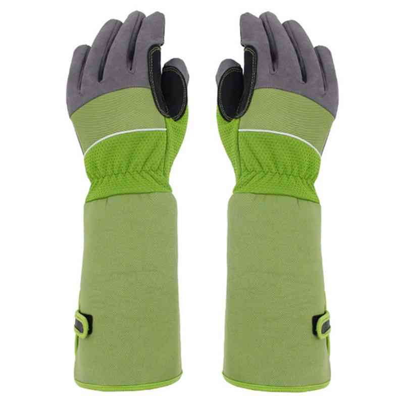 Puncture Resistant Long Sleeve Leather Gardening Gloves