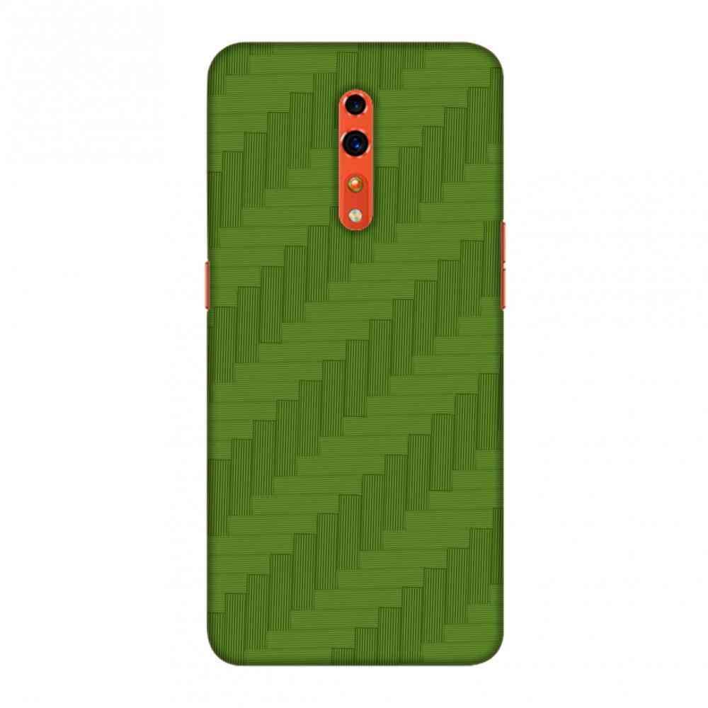 Carbon Fiber, Redux Pear, Green Slim, Hard Shell Case Cover For Oppo Reno-z