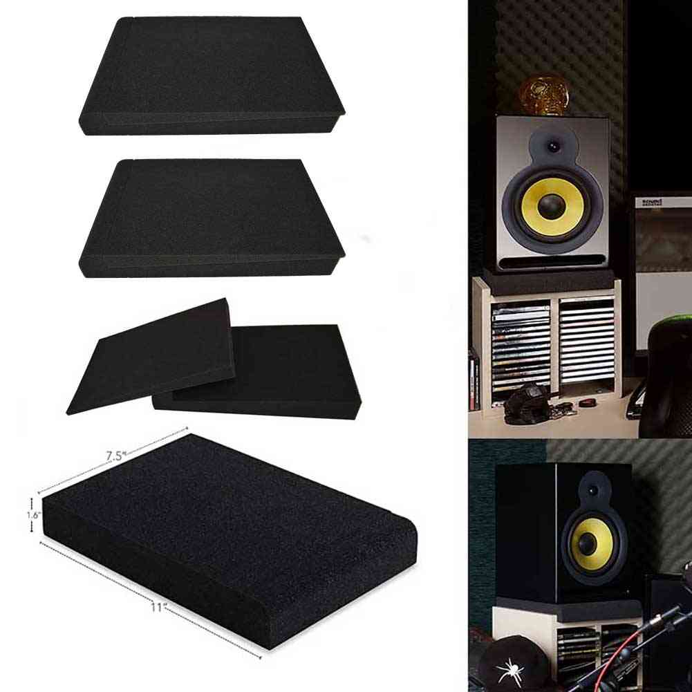 Monitor Isolation Pads, Pair Of Two High Density Acoustic Foam Which Fits Most Speaker Stands