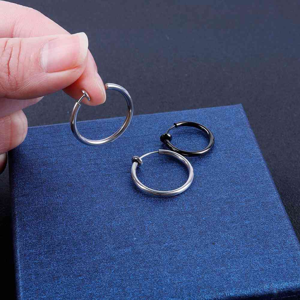 Stealth Clip Earrings Hook Without Piercing Jewelry, Men, No Hole Earring