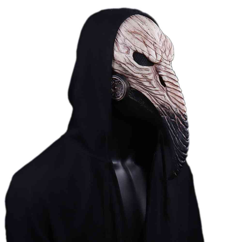 Cosplay latexové masky s dlhým nosom a vtákovým zobákom