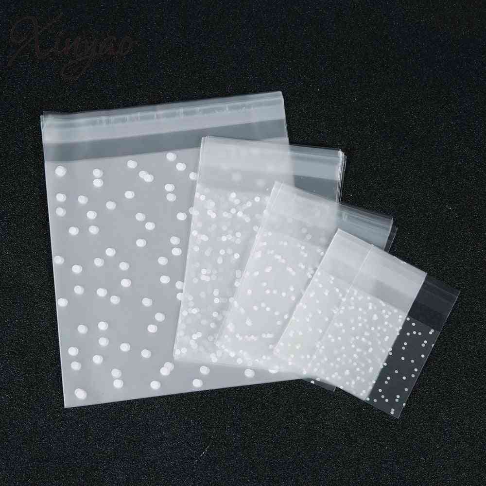 White Dots- Plastic Christmas, Jewelry Packing, Pouch Bag