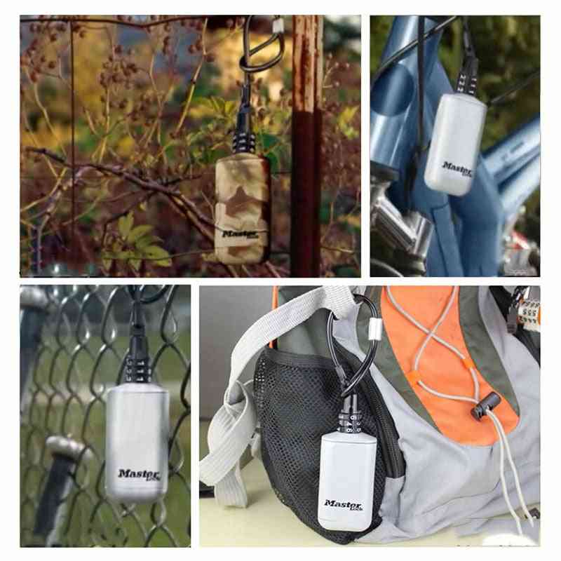 Mini- udendørs rygsæk, hængende metal skjult, adgangskodelås nøgle, pengeskab