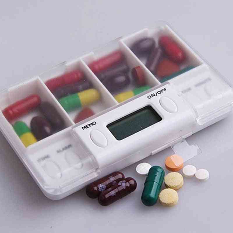 4 ruudukko pillerirasia lääkkeiden säilytyslaatikoiden pillereiden järjestäjäsäiliö