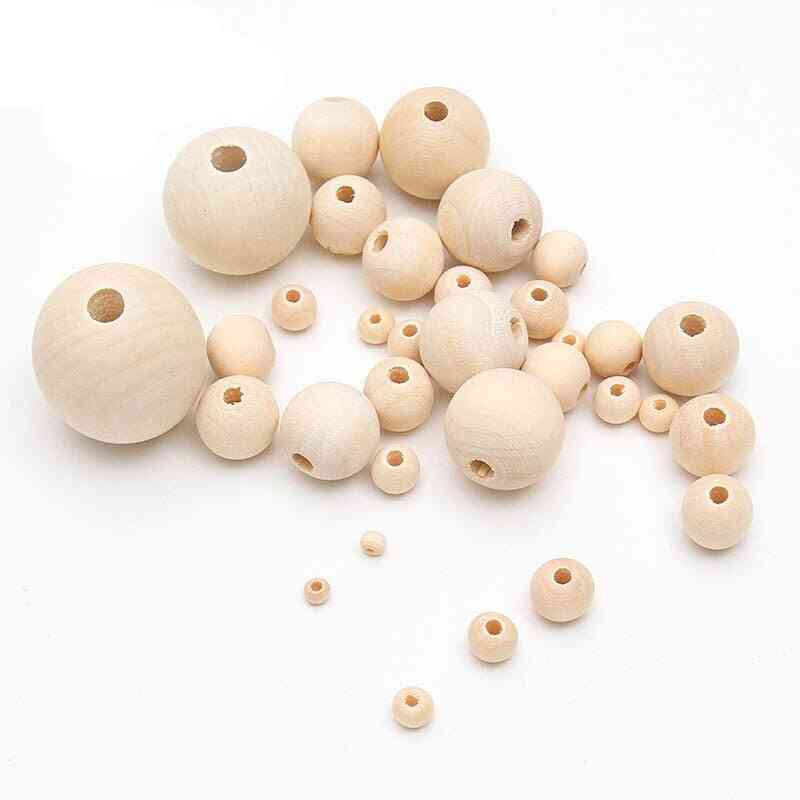 Natural Spacer Ball Wooden Beads Necklaces For Jewelry Making