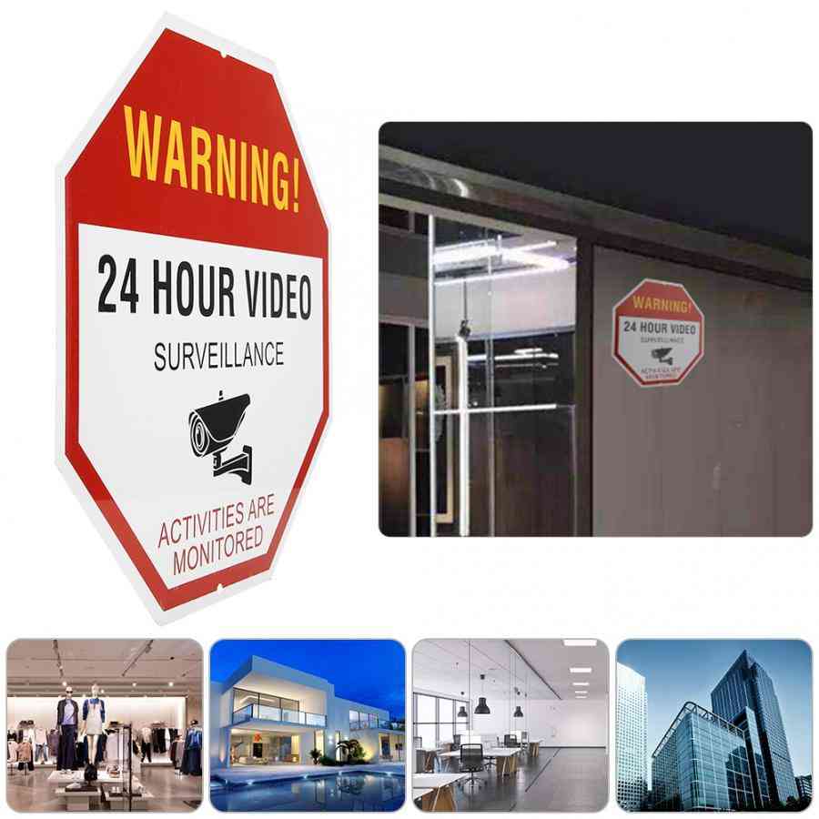 24 Hour Video Surveillance, Warning Security, Avoid Intruders