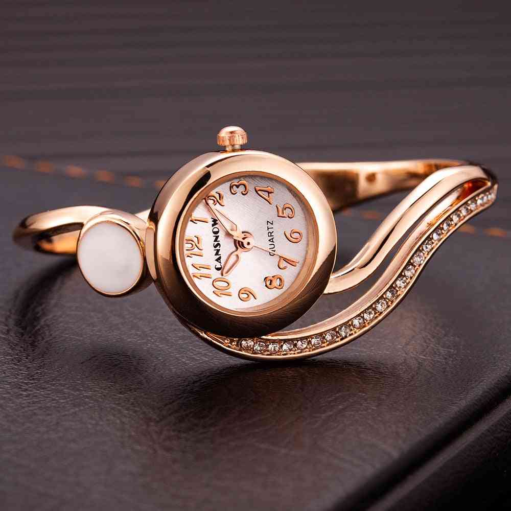 Gold Silver Small Dial Quartz Wristwatch's