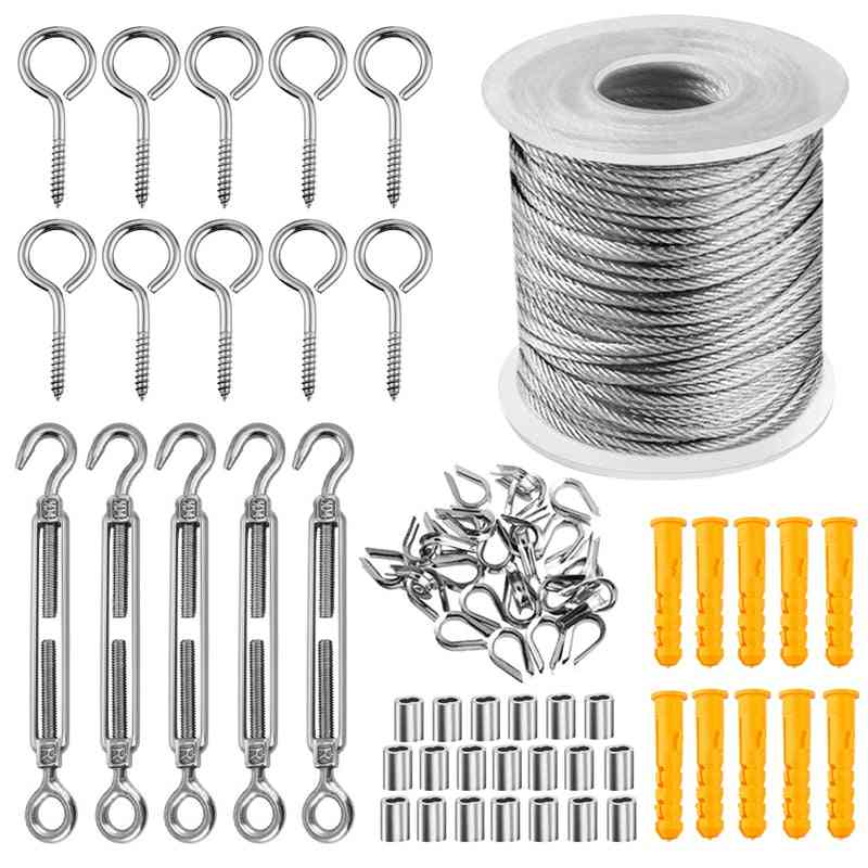 Wire Cable &  Stainless Rope Package - Clipscable Railing Kit