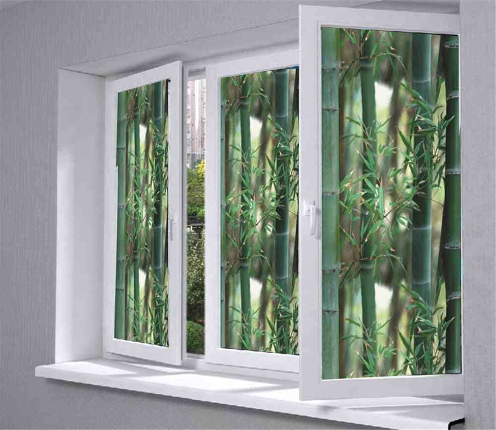 Pvc Glass, Window Film, Treatments Decor, Green Bamboo