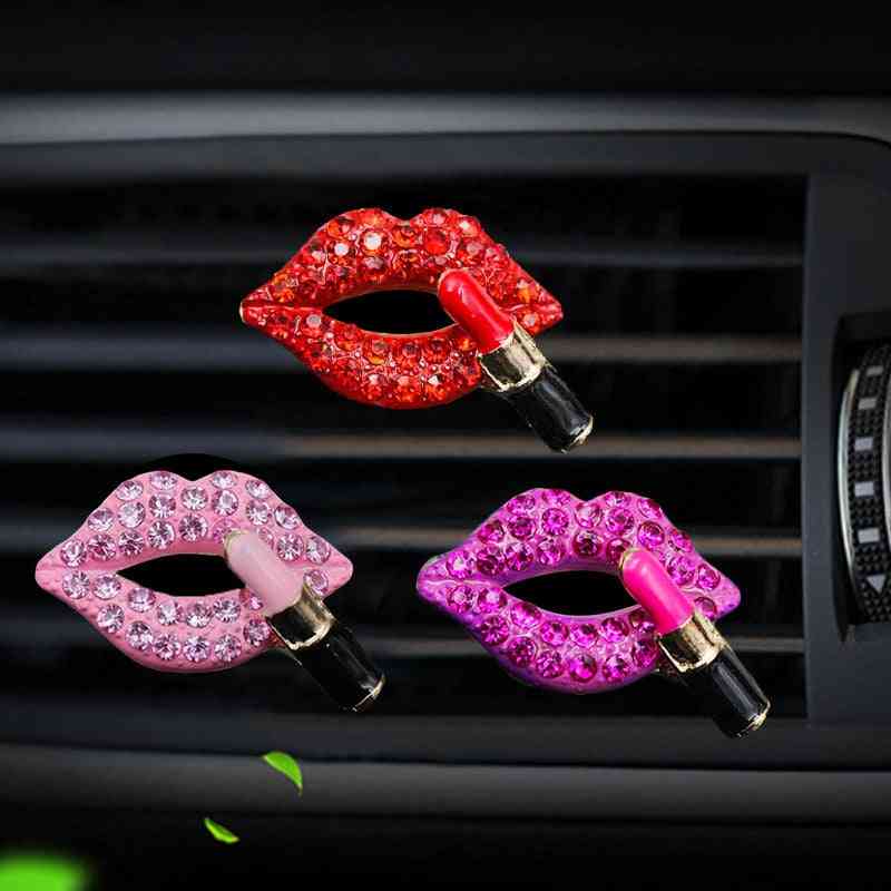 Car Perfume Clip, Diamond Lips, Air Outlet, Decoration Accessories