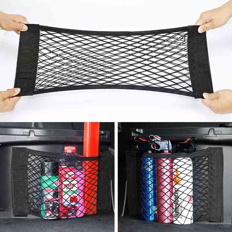 Car Double-deck, Elastic String Net, Back/ Rear Seat Storage, Sticker Pocket Bag