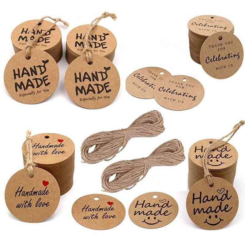 Kraft Paper Tags Thank You Decoration Packaging Hang Paper