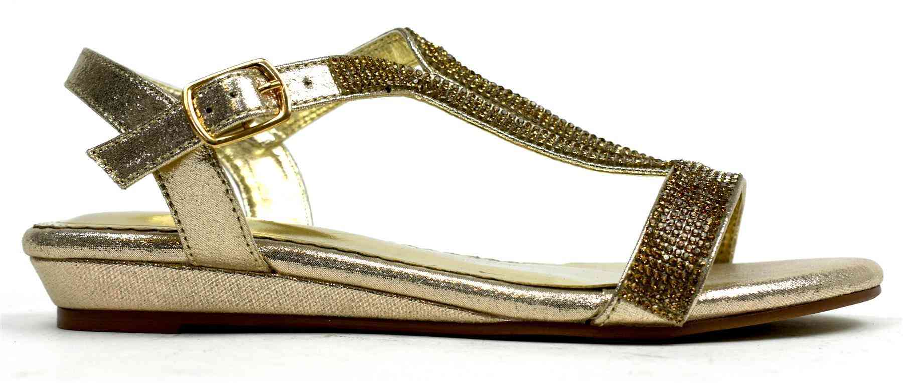 Low Wedge Glamour Gold Shoe's