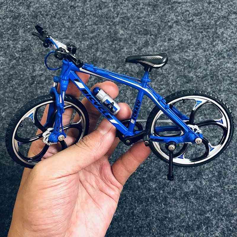 Mini Alloy Bicycle, Model Metal Racing Finger Mountain Bike, Pocket Portable Simulation Collection, For Children