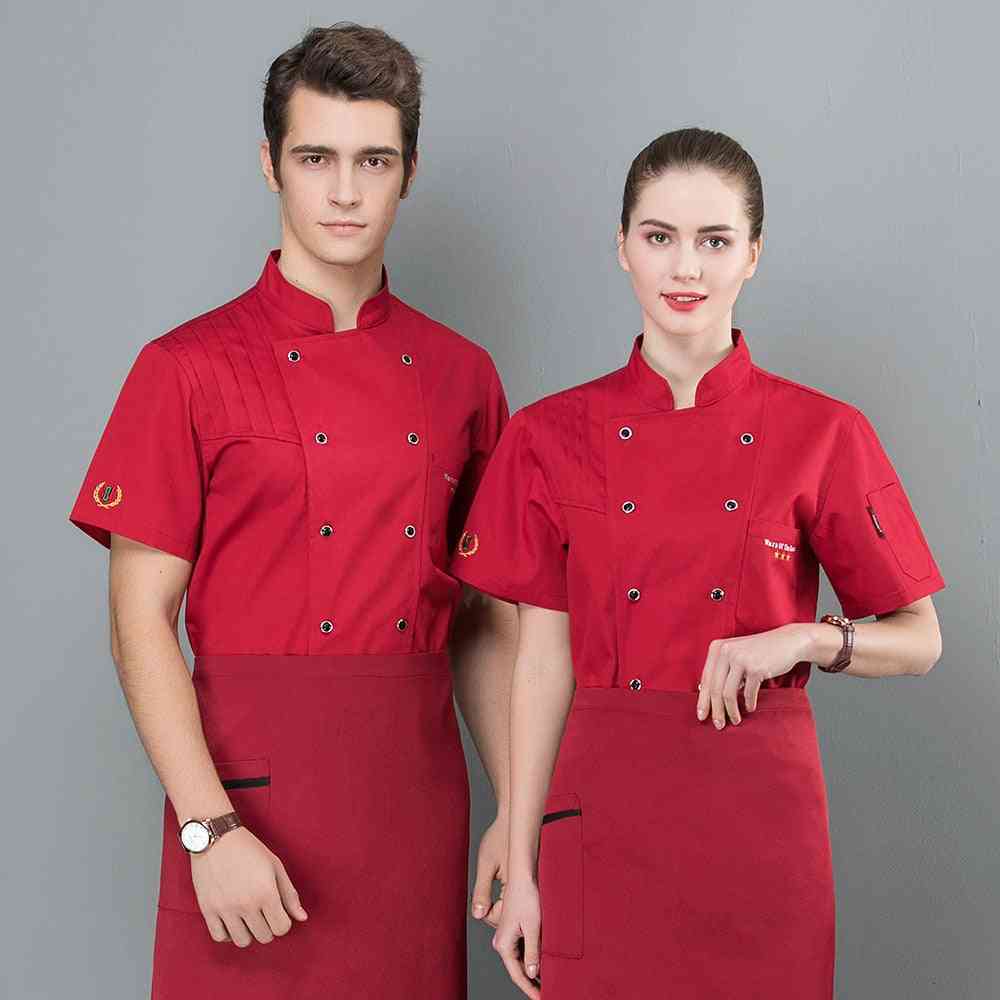 Short Sleeves Breathable Mesh Chef Food Service T-shirt & Aprons