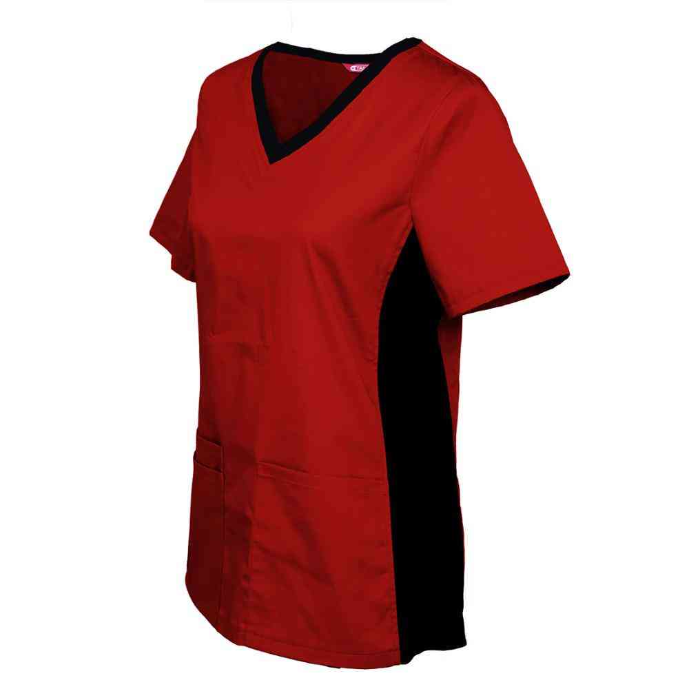 Women's Nursing Uniform Blouse Short Sleeve V-neck Working Tops