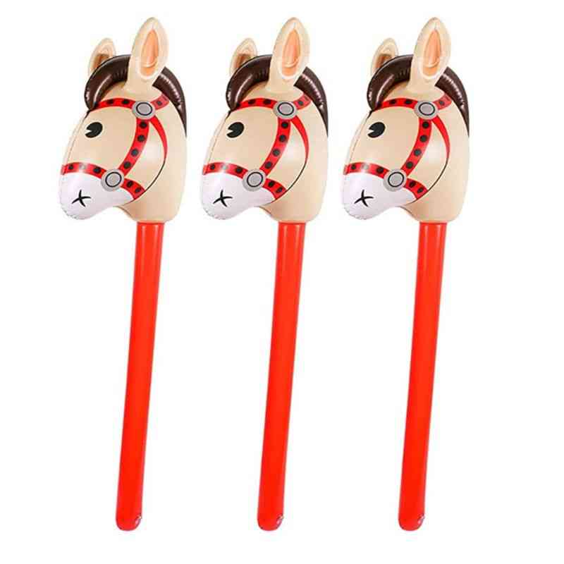 Inflatable Horse Heads Cowgirl Stick, Pvc Balloon, Outdoor Educational For, Babies Birthday