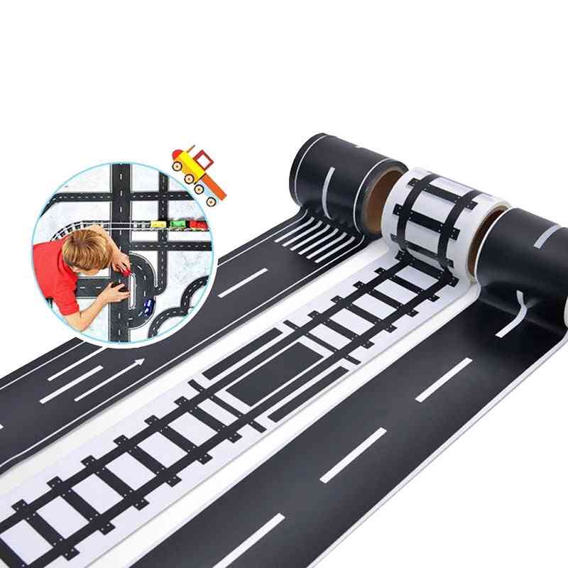 Railway Road Tape, Traffic Track Scene, Masking Paper Label, Washi Sticker