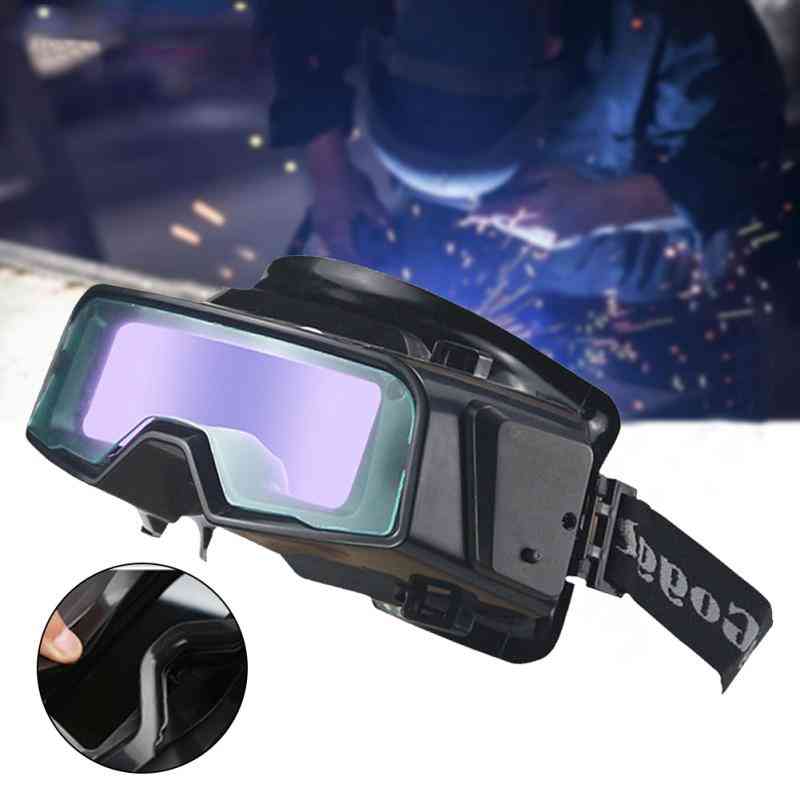 Welding Goggle Glasses Auto Darkening Adjustable Strap For Eye Protection