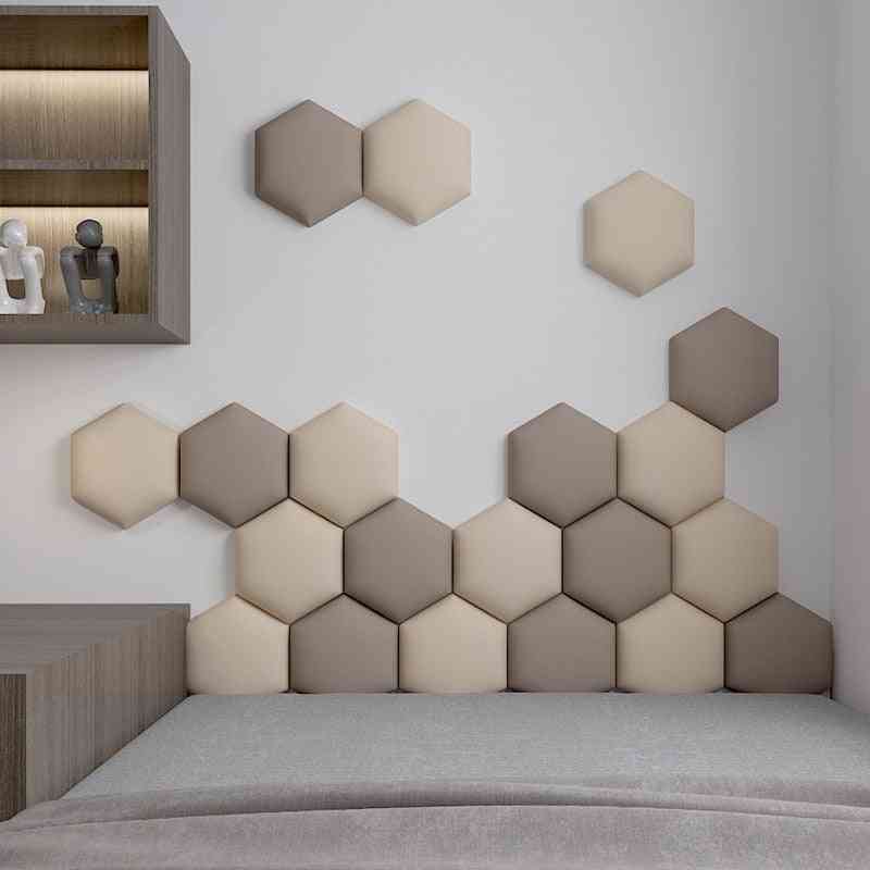 Multi-colour Hexagonal Headboard Soft Bag Set 3d Wall Sticker