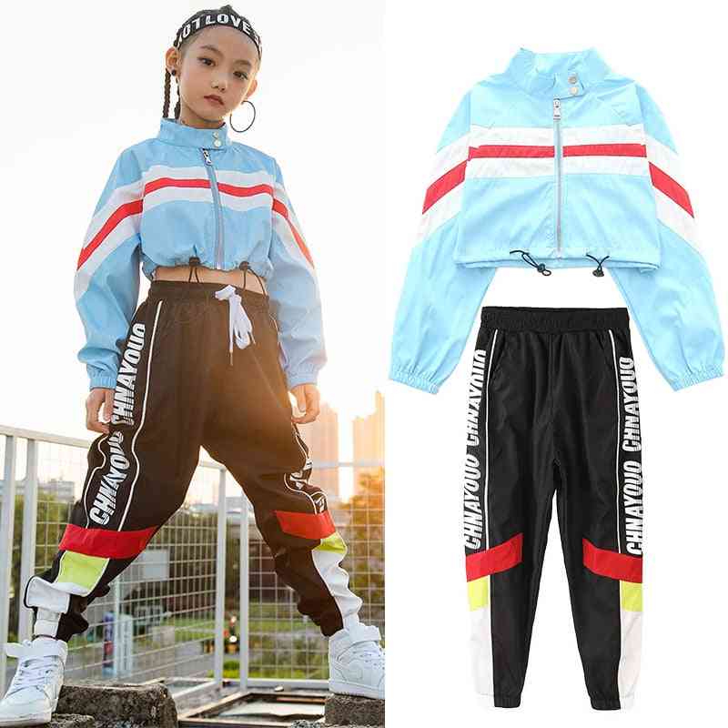 Hip Hop Dance Costumes Long Sleeved Jacket Black Pants Street Stage Clothes