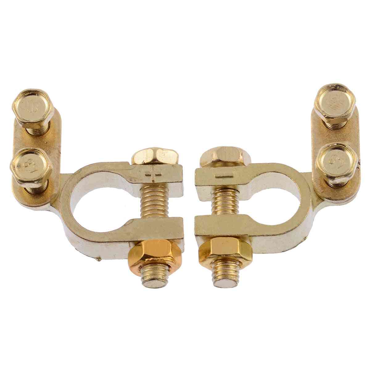Car Battery Terminals Clamps Pair Screw Connection