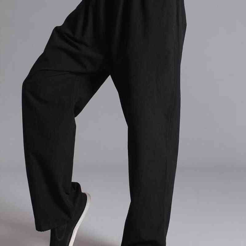 Cotton- Traditional Elastic Waist, Loose Long Trousers