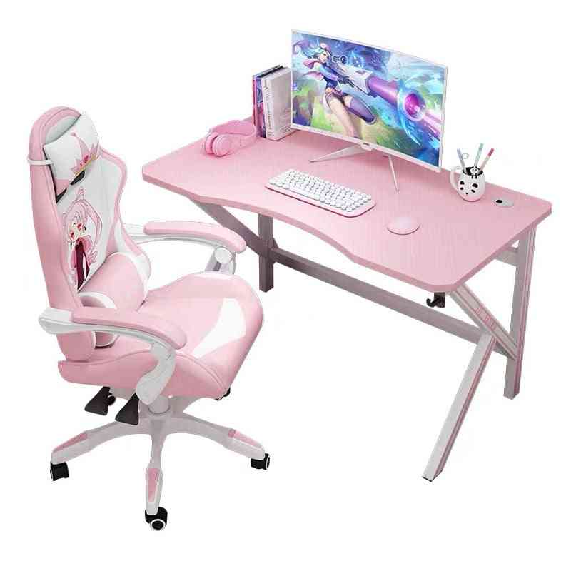 Ružový počítačový stôl domáca kancelária stolná hra elektronické športy stolný kotva živý biely počítačový stôl internetová kaviareň herný stôl