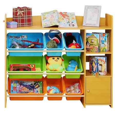 Children Cabinet Furniture Plastic Wooden Bookshelf Baby Bookcase