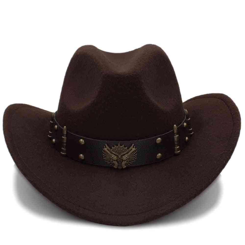 Fashion Men Wool Western Cowboy Cap