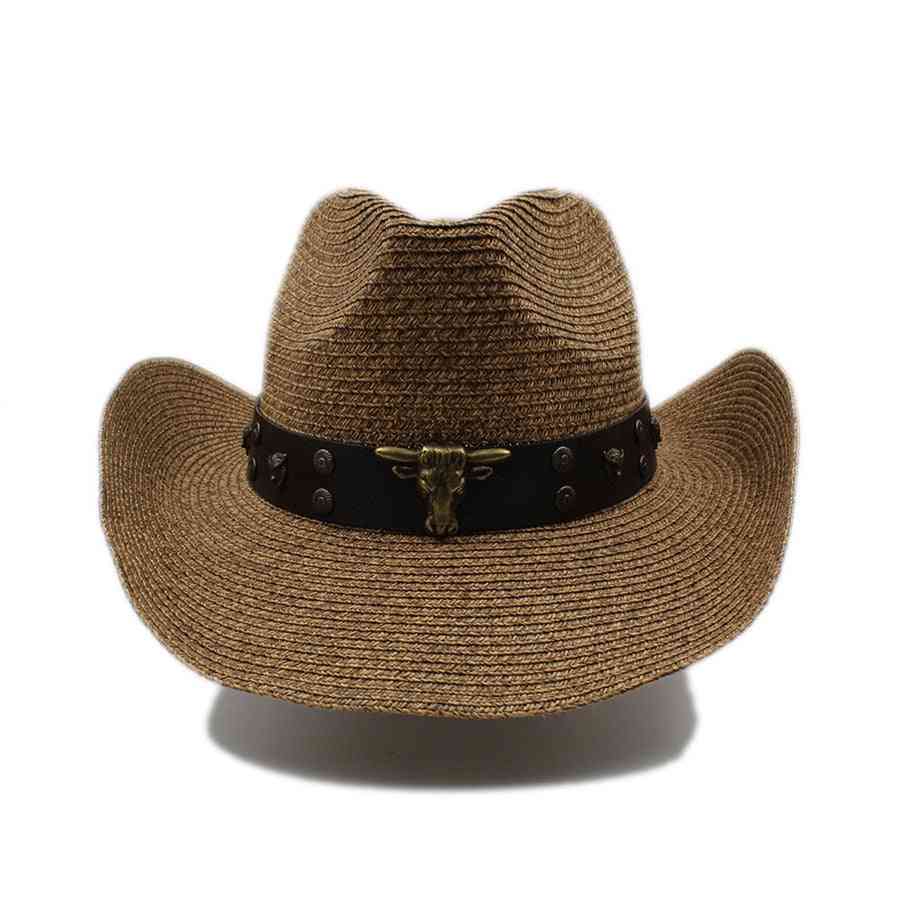 Women Men Straw, Western Cowboy Hat