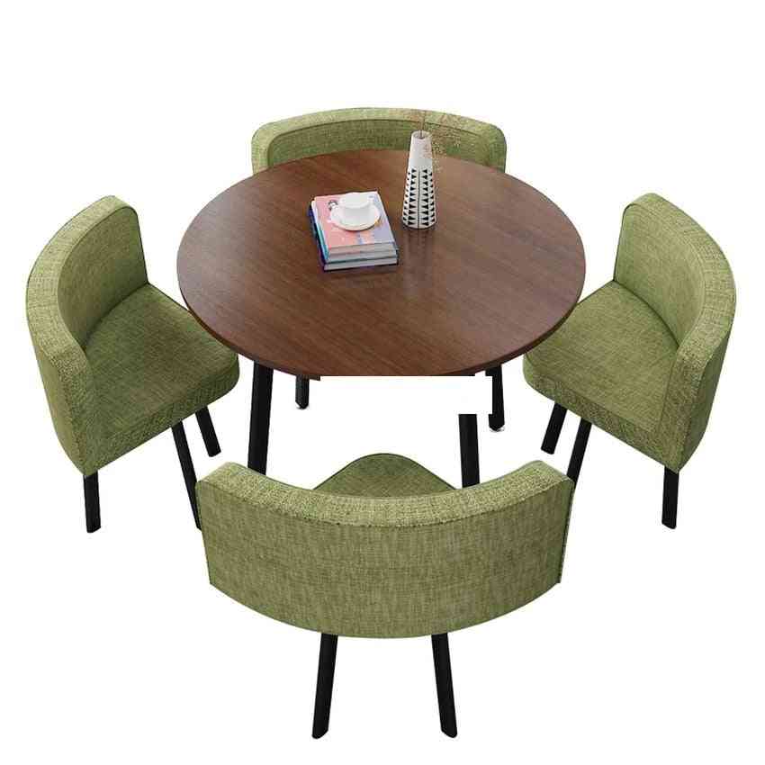 Pyöreä / neliönmuotoinen sohvapöytä tuolilla