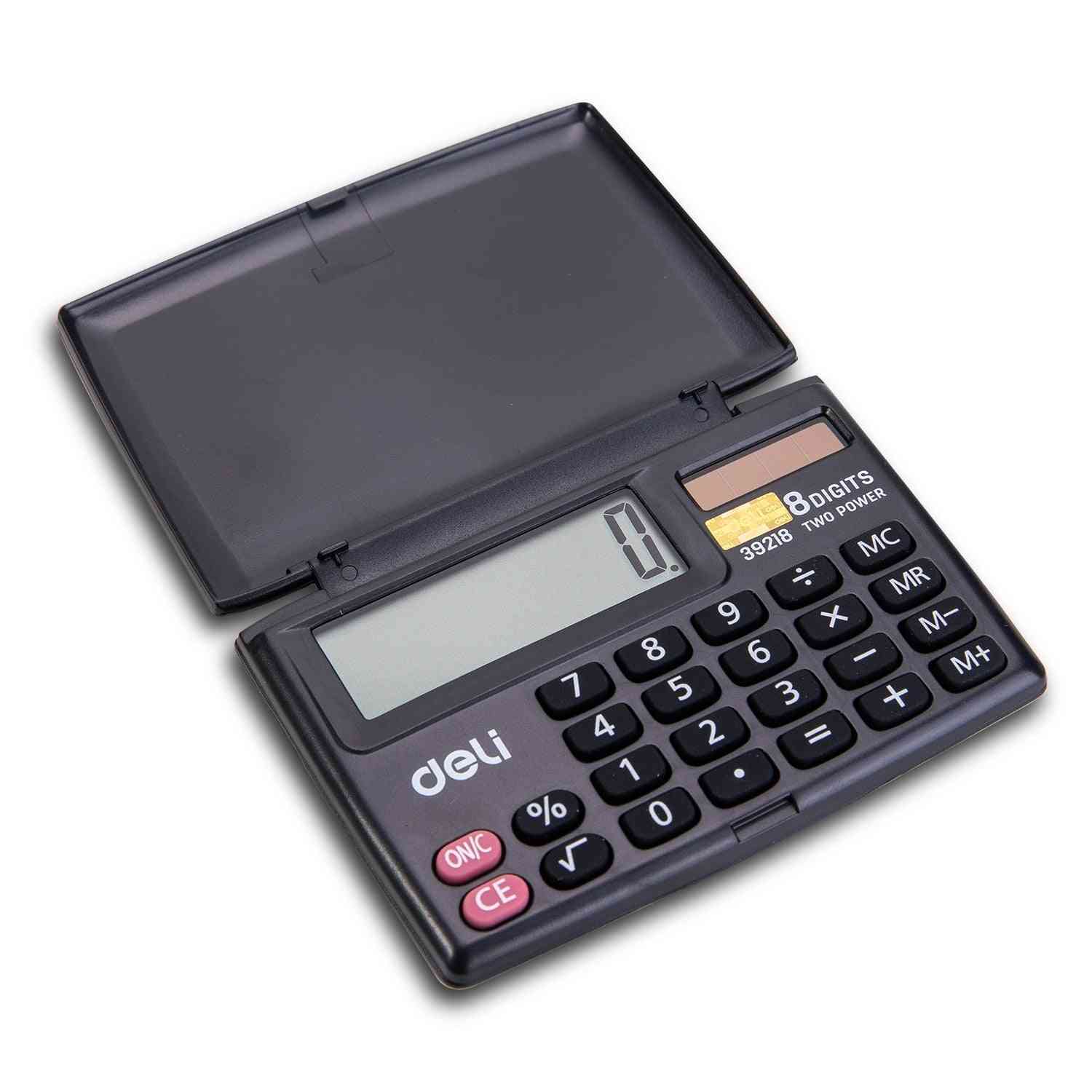 Bärbar miniräknare med lcd-skärm med fickor