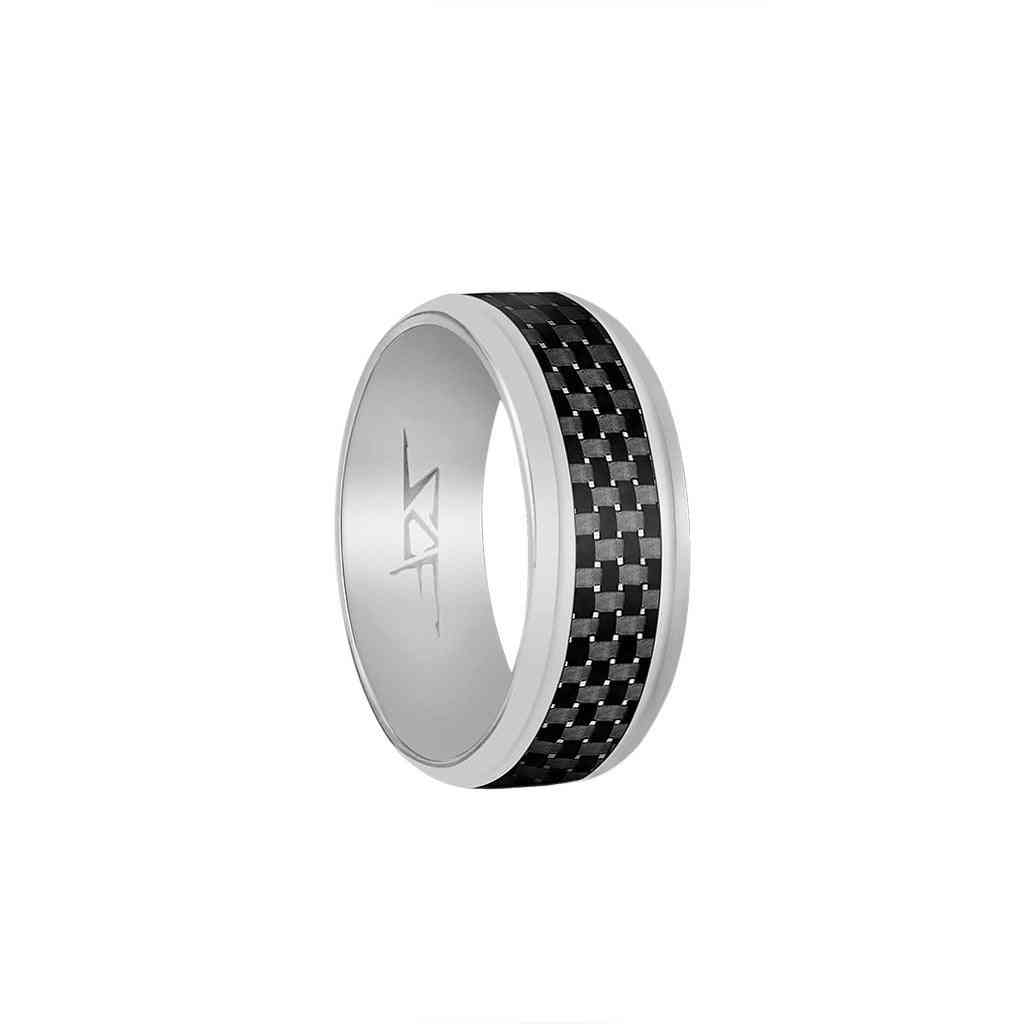 ?slate? Real Carbon Fiber Ring (silver)