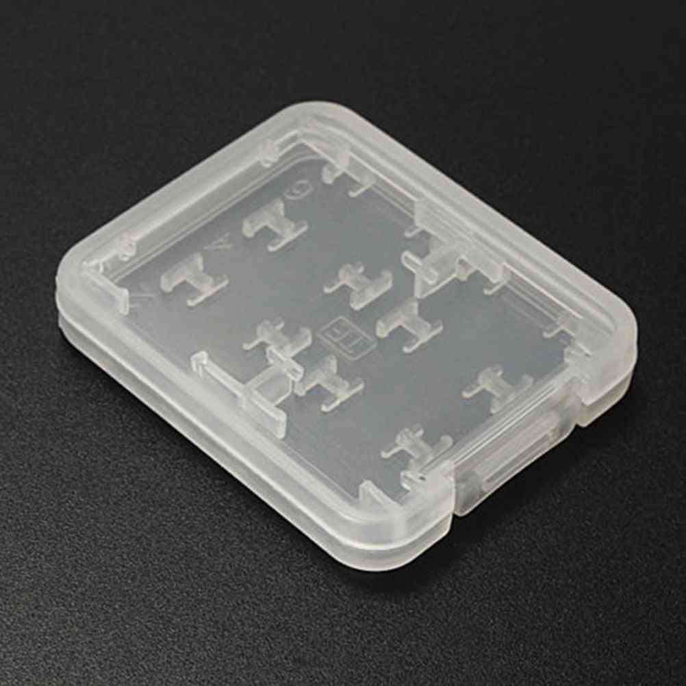 Mini supporto protettivo trasparente in plastica per schede di memoria 8 in 1