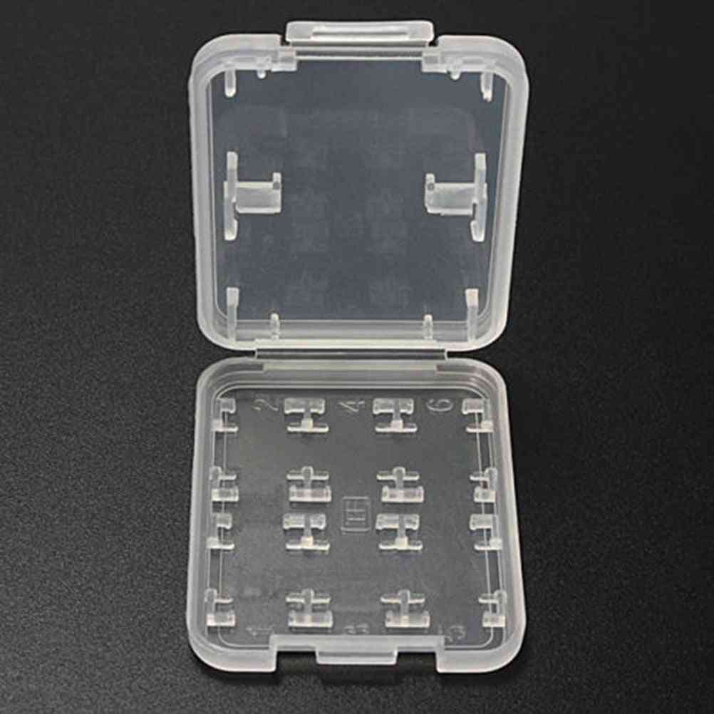 Mini supporto protettivo trasparente in plastica per schede di memoria 8 in 1