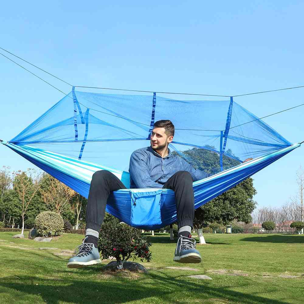 Mosquito Net Hammock Tent With Adjustable Straps And Carabiners
