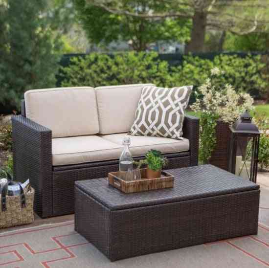 All Weather Patio Furniture Cube Table Rattan Small Couches