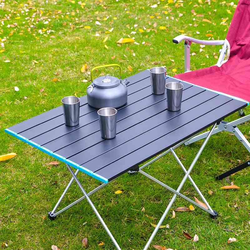 Fällbart campingbord i aluminium med väska