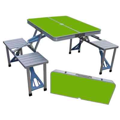 Fällstol utomhus & picknickbord i aluminiumlegering för camping