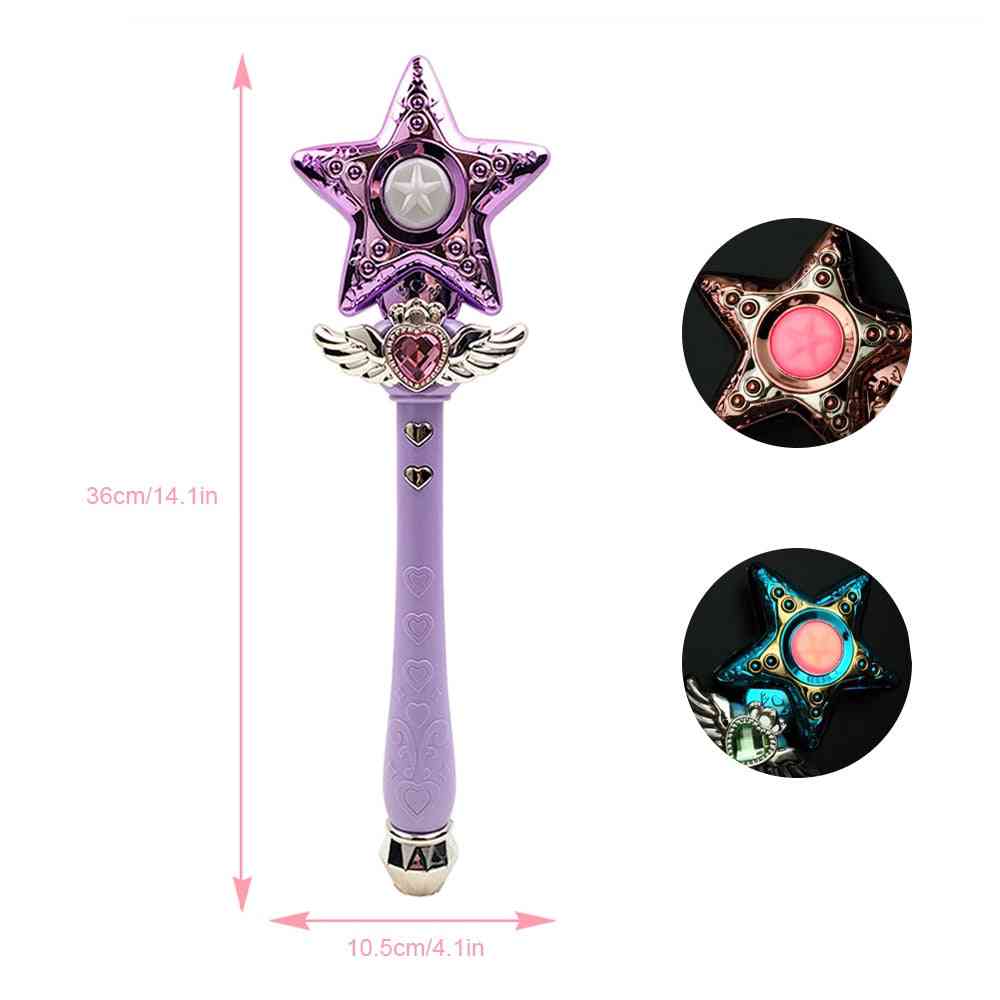 Girl Magic Wand Cosplay With Light And Music, Moon Star, Glow Stick