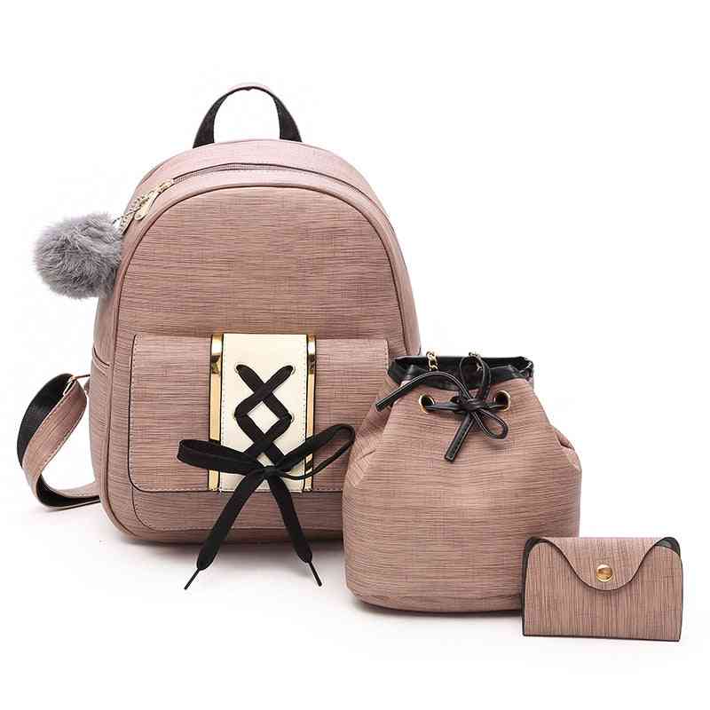 Women Pu Leather Backpacks School Bags For Teenage