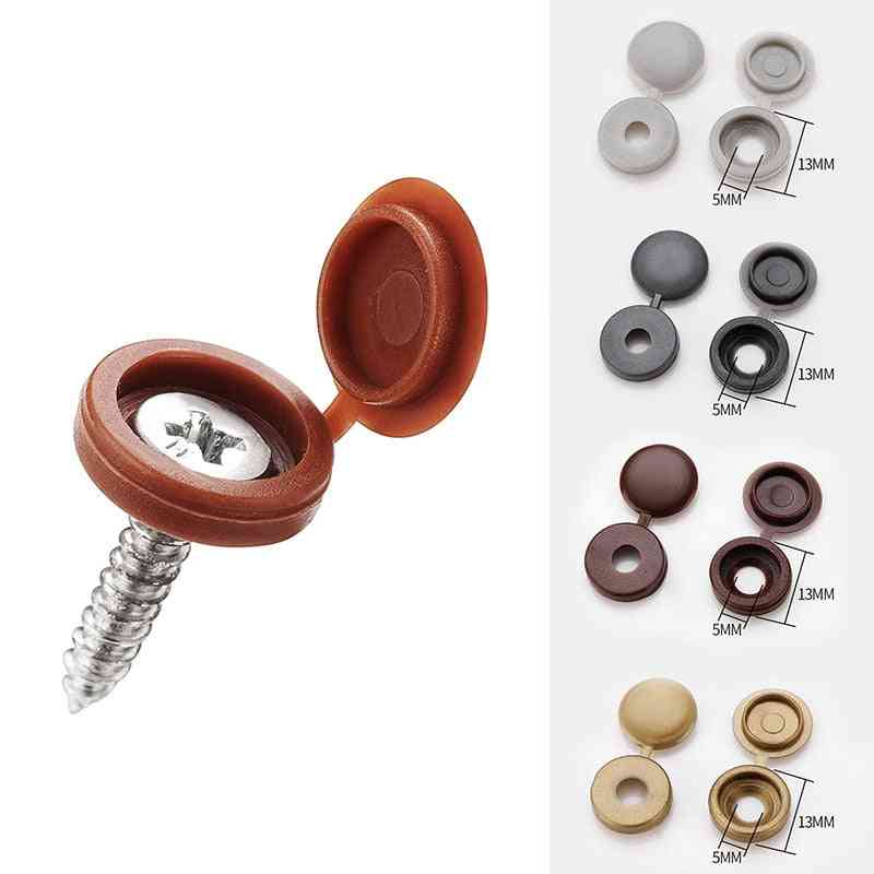 Hinged Plastic Screw Cap Cover Fold Snap Protective Button For Car Furniture Decorative Nuts Bolts Hardware