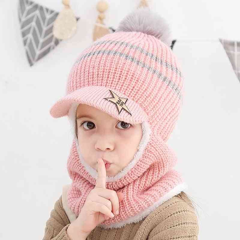 Otroška zimska zaščita za ušesa, otroški klobuk in šal