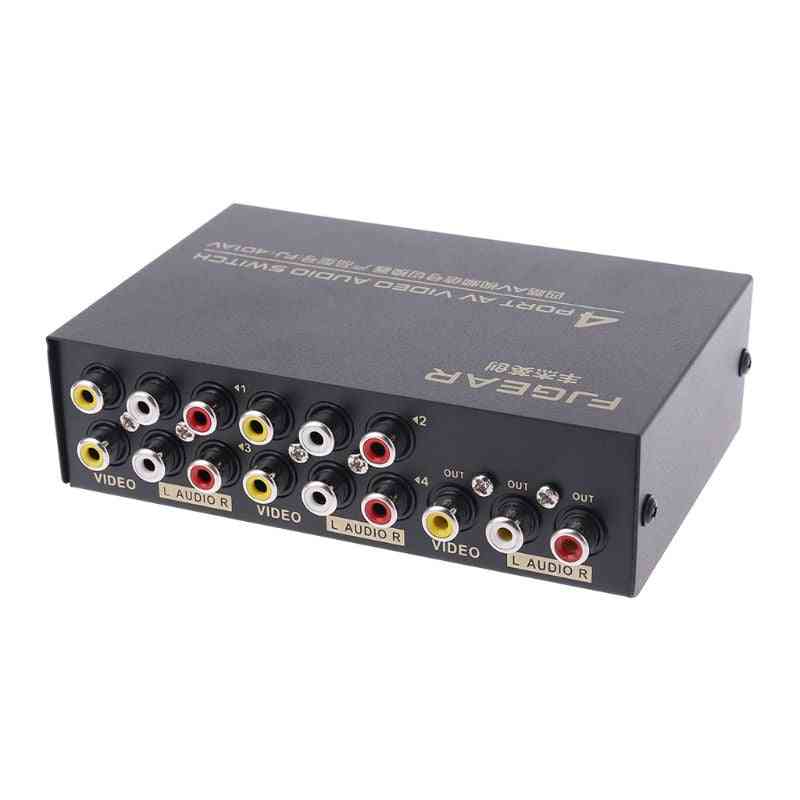 4 Port Input 1 Output Audio Video Av Rca Switch Switcher