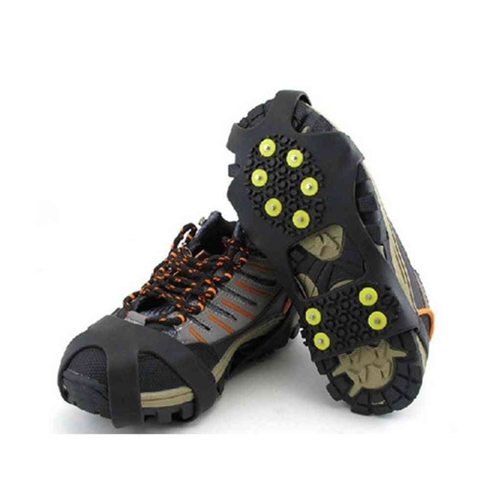1 Pair 10 Studs Anti-skid Ice Gripper Spike Shoes Covers Crampon