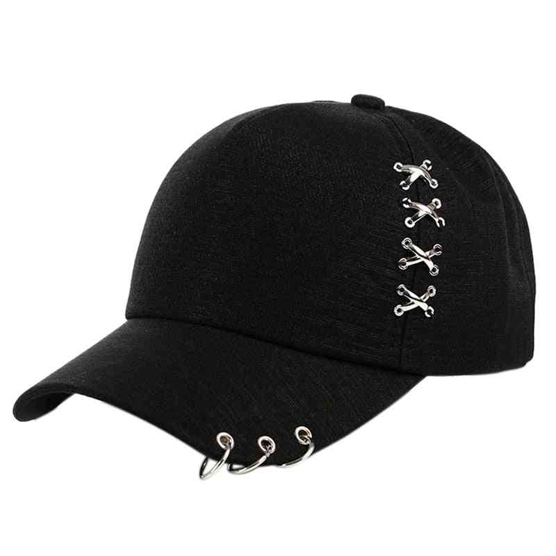 Piercing Ring Baseball Cap, Punk Hip Hop Caps