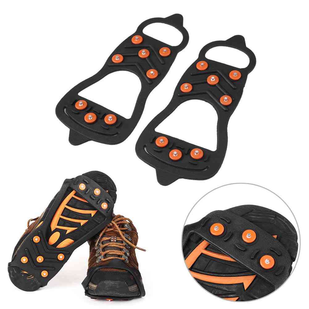 1pair 8 Studs Anti-skid Ice Snow Shoe Spiked Climbing Grips Shoes Cover
