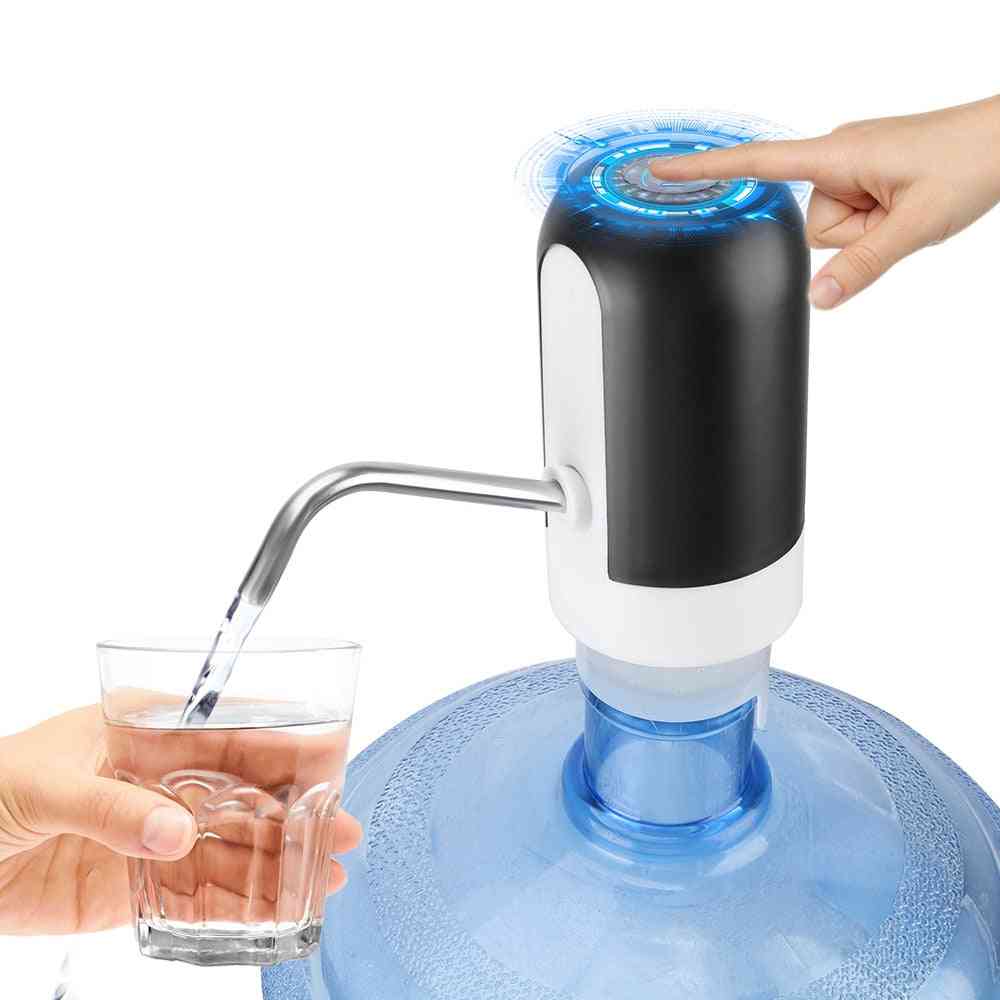 Electric Water Pump, Automatic Dispenser Usb Rechargeable With Blue Led Light